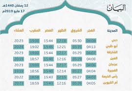 اوقات الصلاة في دبي